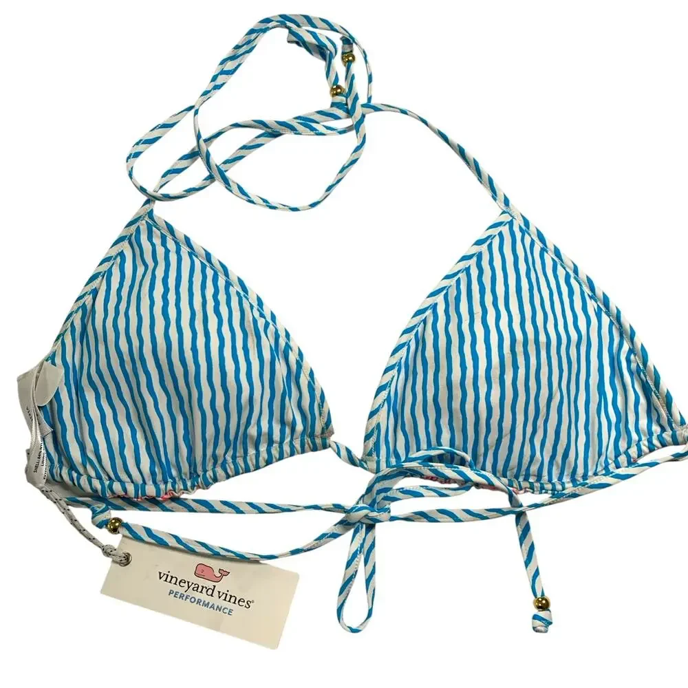 Vineyard Vines S NEW Womens String Bikini Reversible Palms Multi *flaw